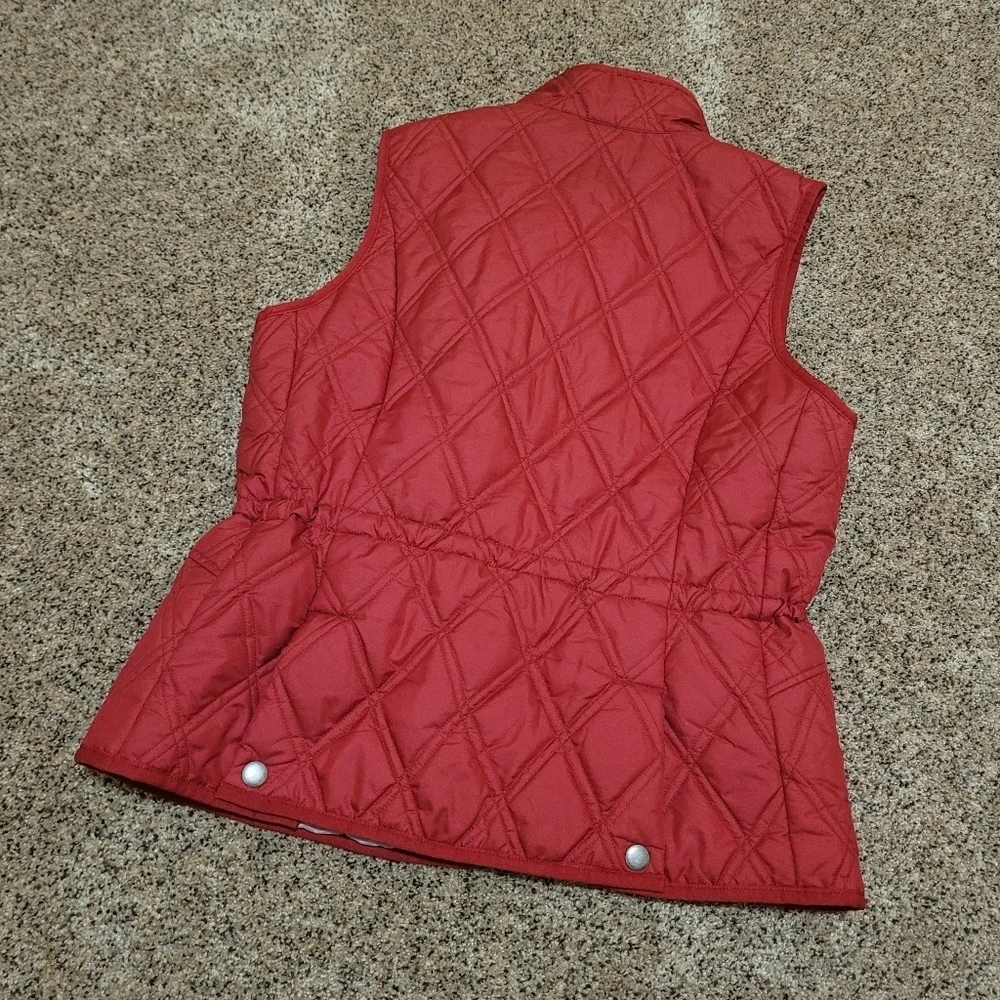 Eddie Bauer Womens Red Puffer Down Vest Size Small